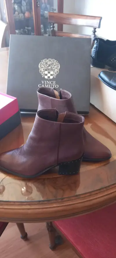 Botines de cuero marrón Vince Camuto - miniatura 1