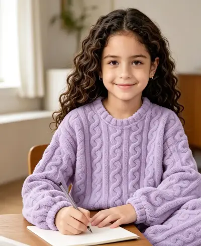 Pijama texturizado color lila talla 8 - miniatura 3