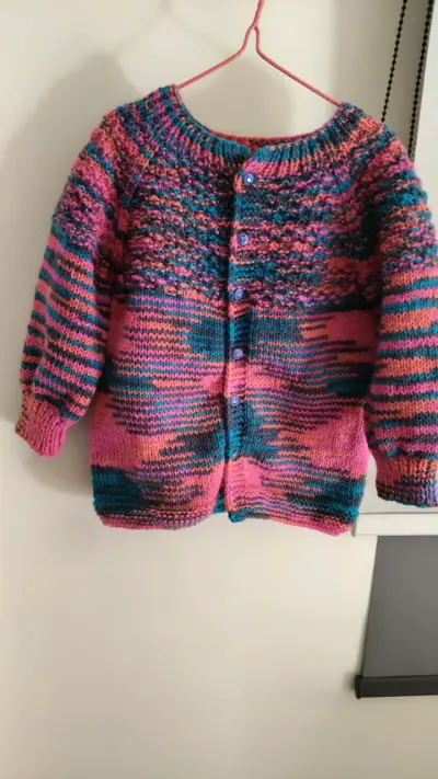 Chaleco tejido multicolor niña - miniatura 1