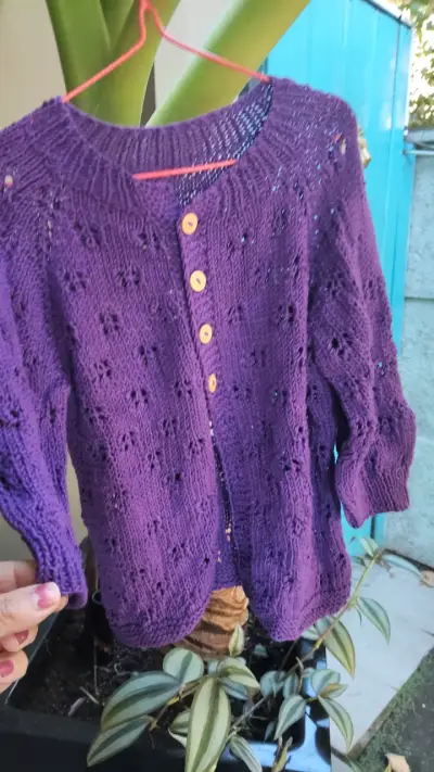 Chaleco tejido multicolor niña - miniatura 4