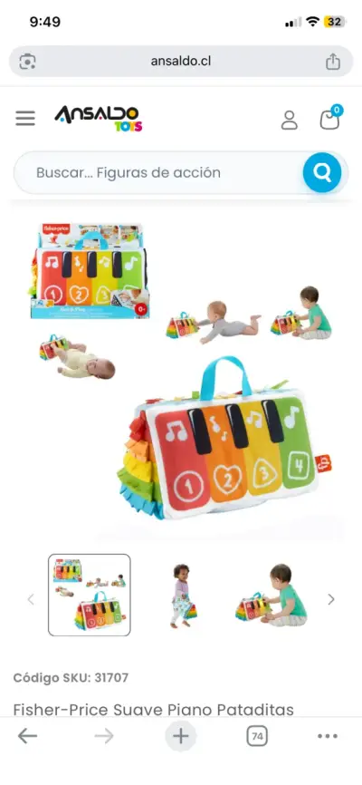 Piano suave Fisher-Price para bebé - miniatura 1