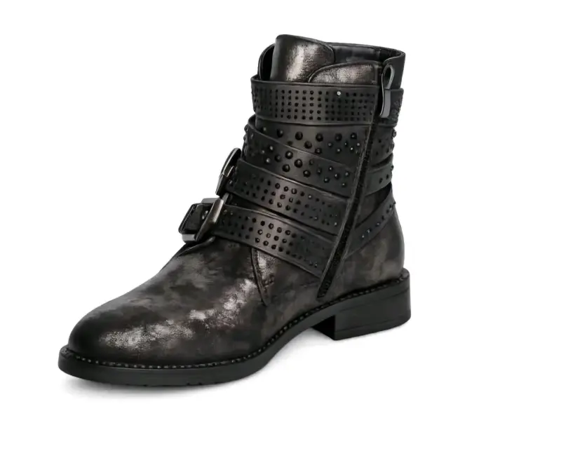 Botines metálicos con hebillas - 2