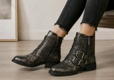 Botines metálicos con hebillas - miniatura 4