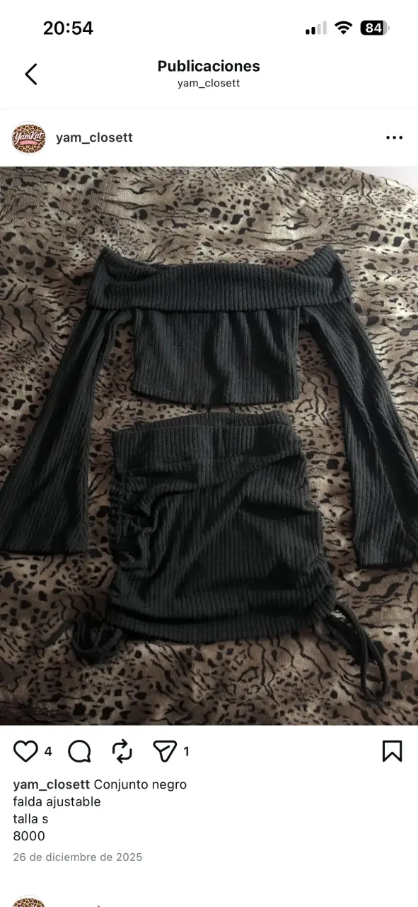 Conjunto negro falda ajustable