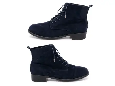 Botines azul marino con cordones - miniatura 1