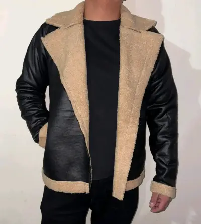 Chaqueta negra con forro beige - miniatura 5