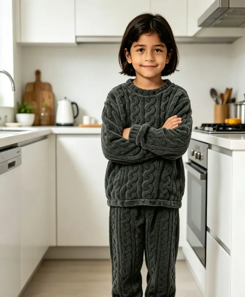 Conjunto de pijama niños negro talla 10 - 1