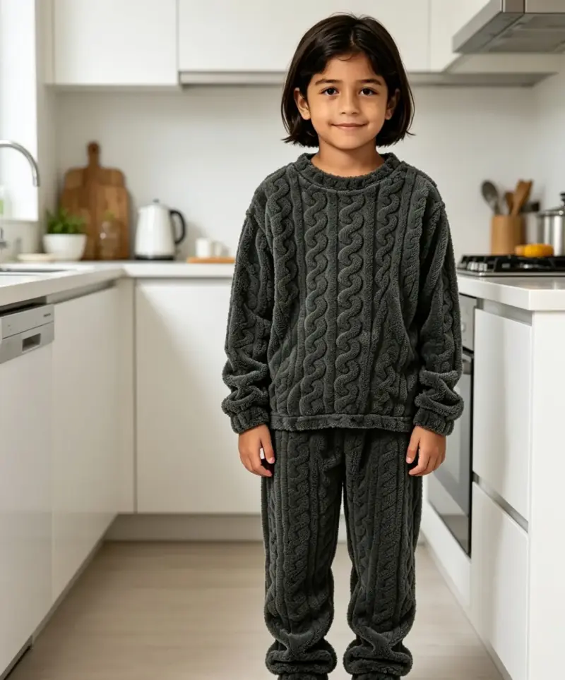 Conjunto de pijama niños negro talla 10 - 2