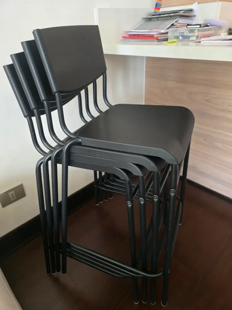 Silla alta negra metálica - 4