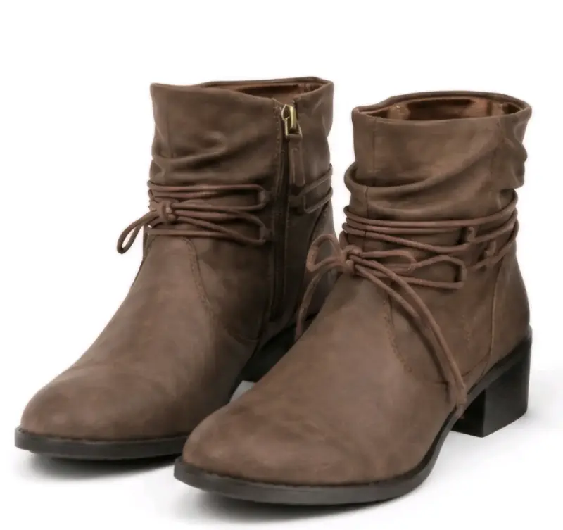 Botas cortas marrones con cierre - 2