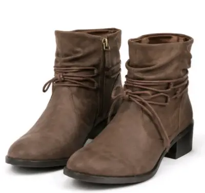 Botas cortas marrones con cierre - miniatura 2