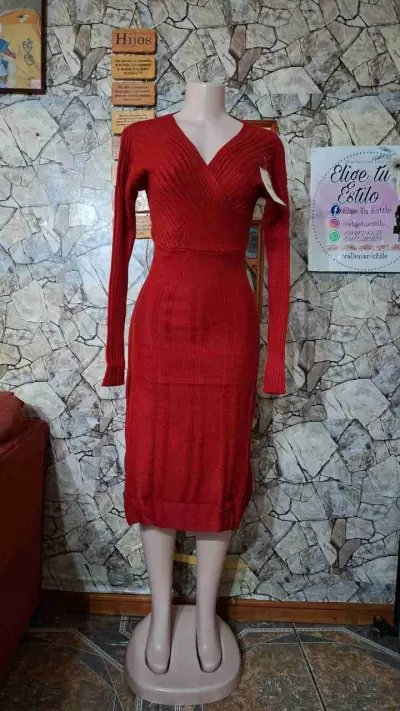 Vestido de lanilla colores varios elasticado - miniatura 3