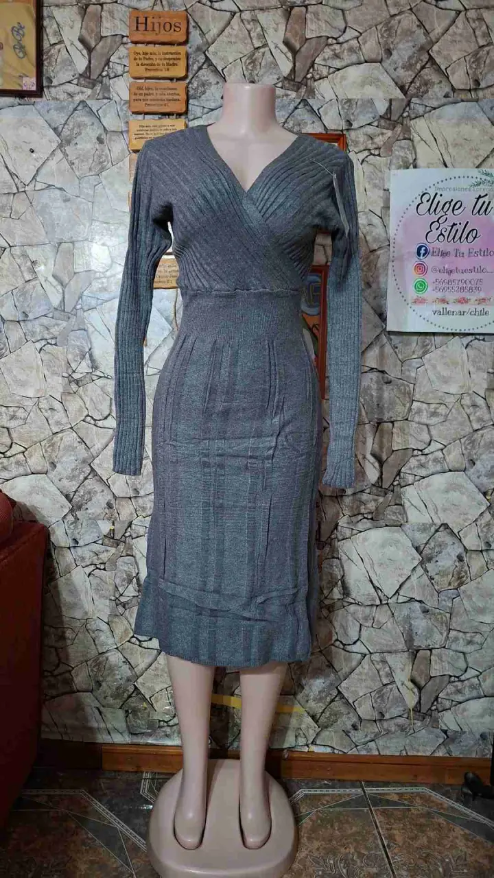 Vestido de lanilla colores varios elasticado - 6