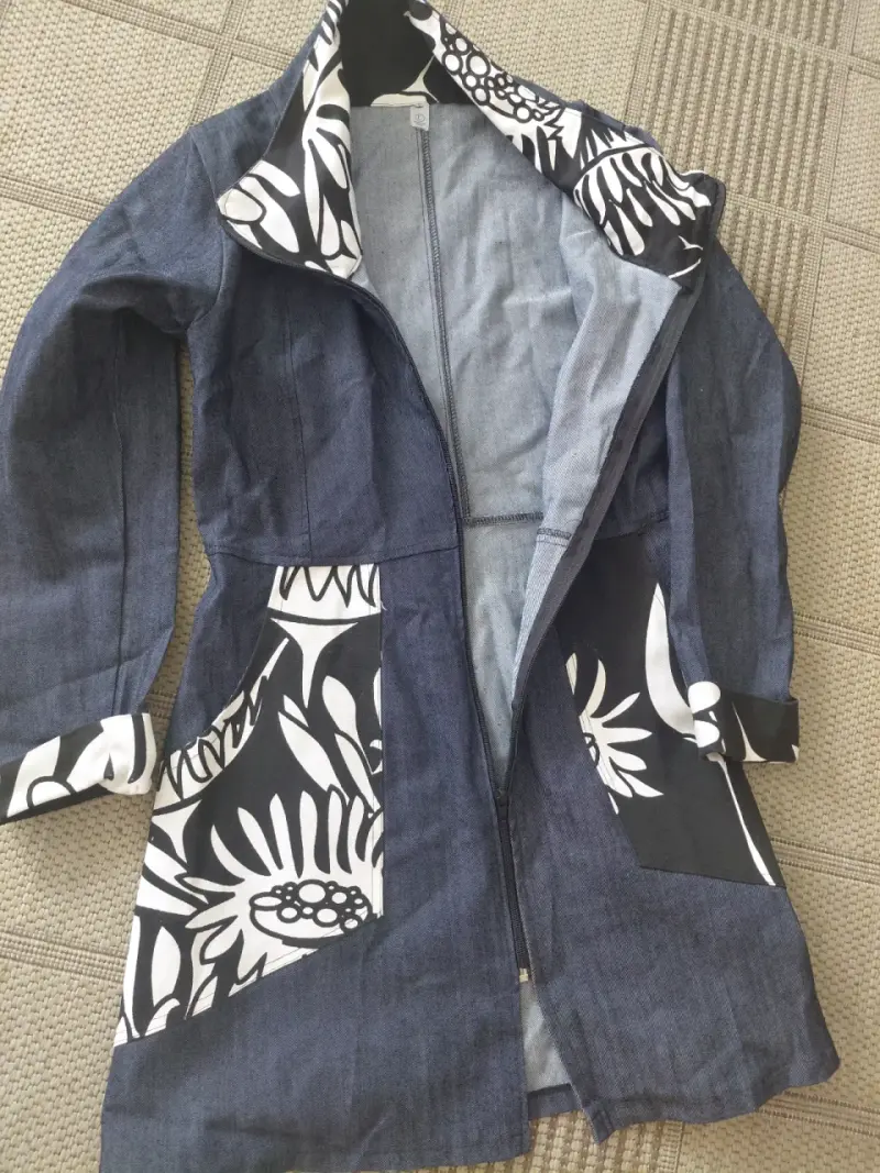 Chaqueta/ vestdo de mezclilla floral - 3