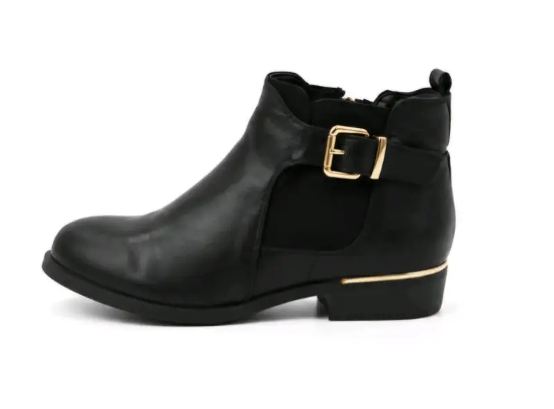 Botines negros de mujer con hebilla - 1