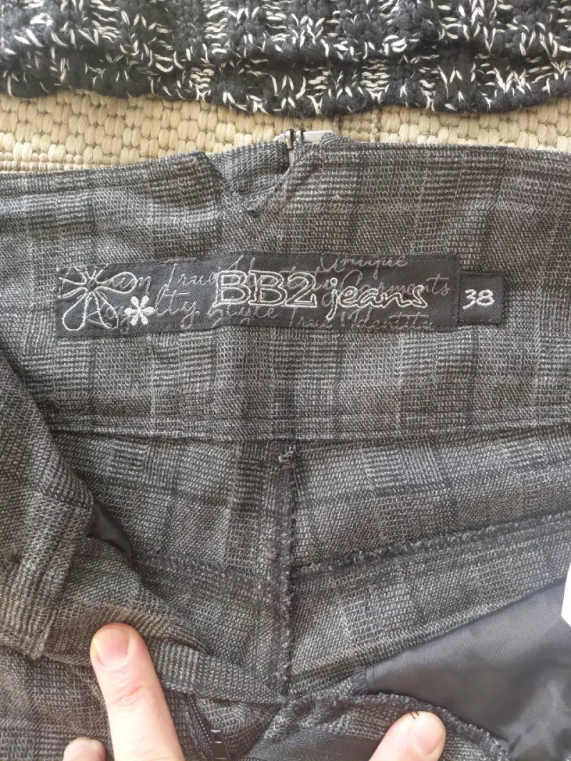 Shorts de lana gris a cuadros - 2