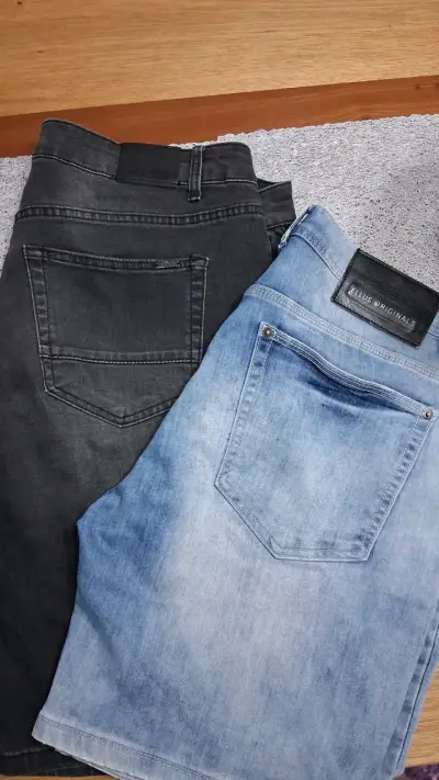 Jeans tipo beruda negros y celestes - miniatura 1