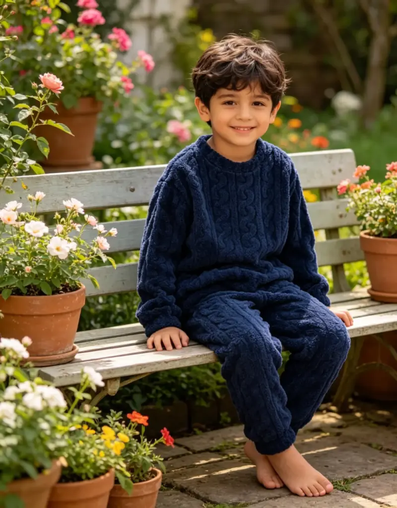 Pijama azul niño invierno talla 10 - 2