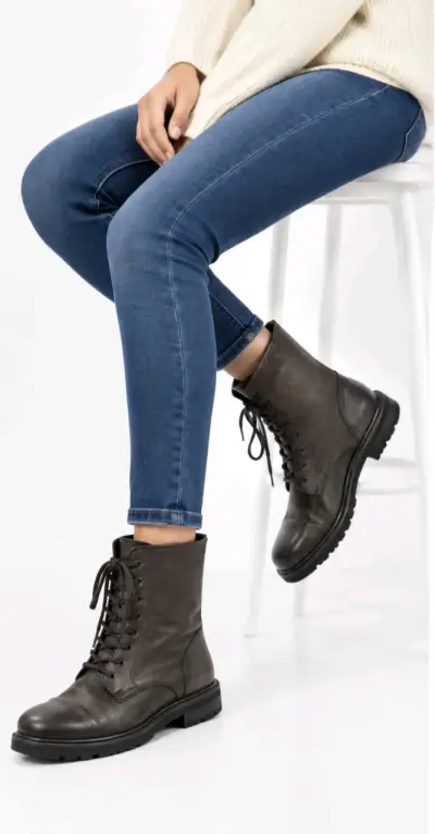 Bota de cuero café oscura 5th - miniatura 3