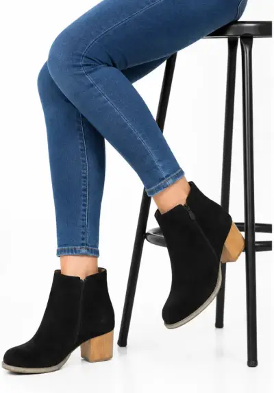 Botines negros Gamuza de tacón - miniatura 2