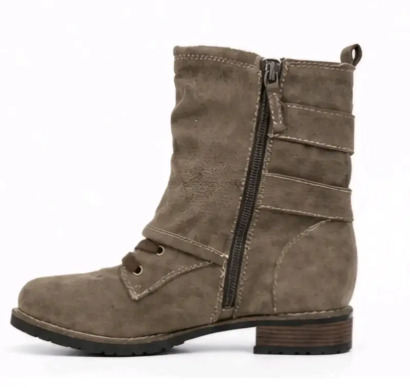 Botines Graceland Mujer Marrón Topo Estilo Slouchy - 1