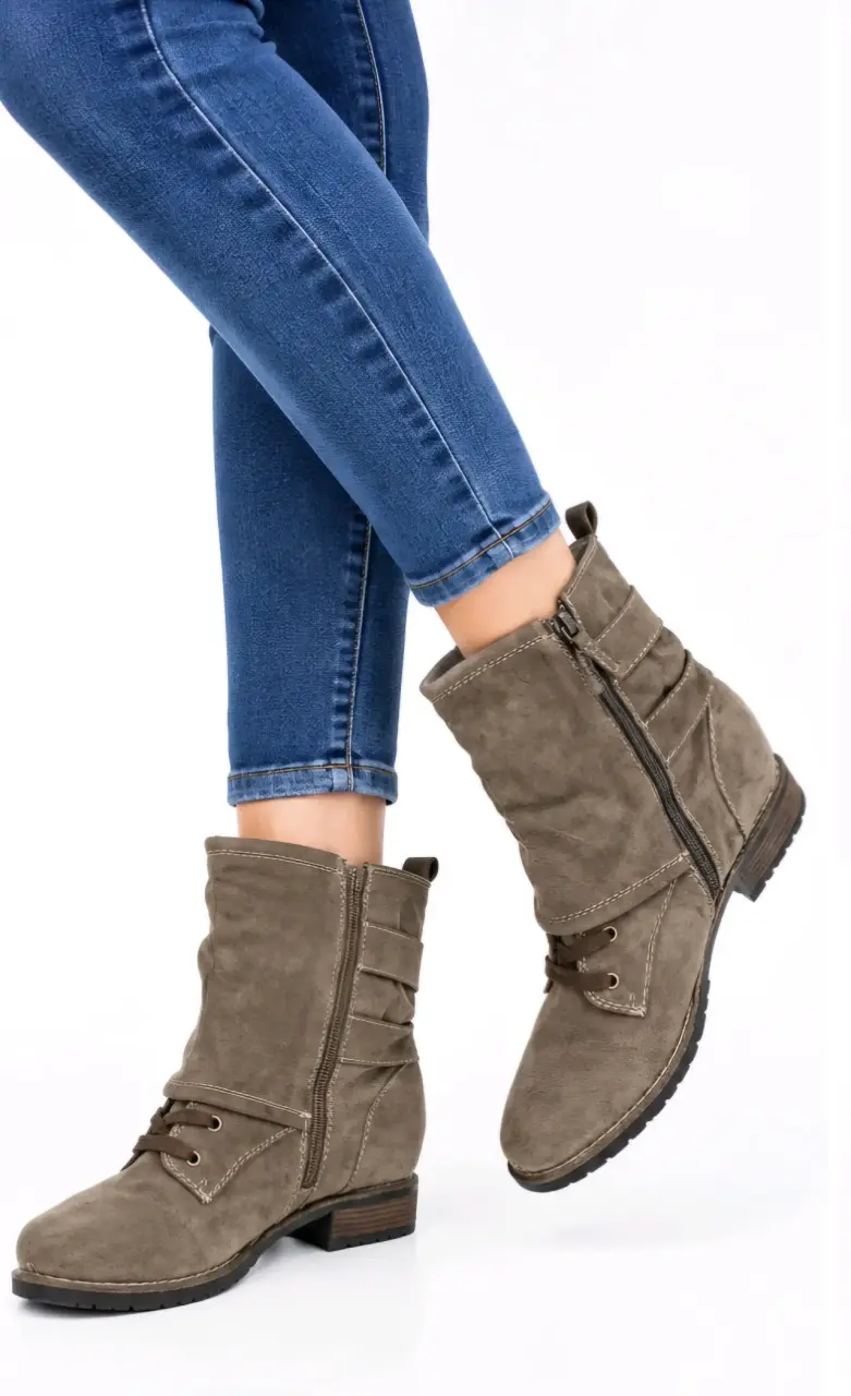 Botines Graceland Mujer Marrón Topo Estilo Slouchy - 3