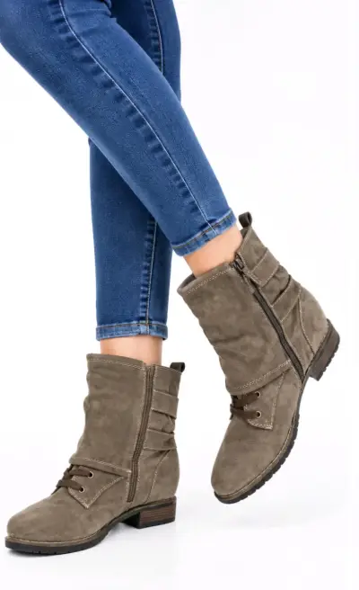 Botines Graceland Mujer Marrón Topo Estilo Slouchy - miniatura 3