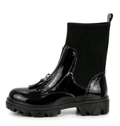 Botas negras con cierre frontal - miniatura 1