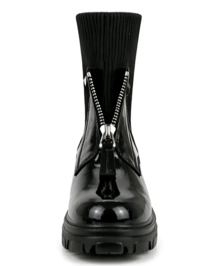 Botas negras con cierre frontal - 2