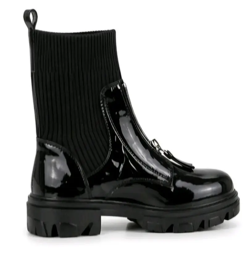 Botas negras con cierre frontal - 3