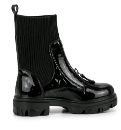 Botas negras con cierre frontal - miniatura 3