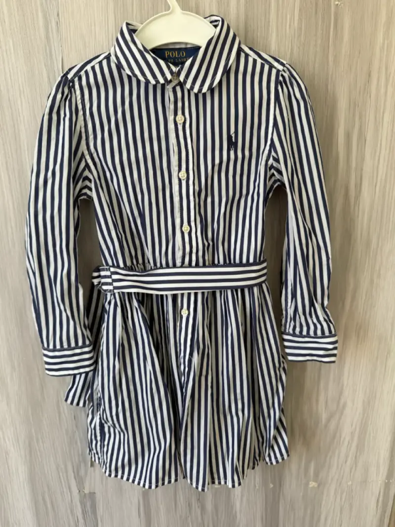 Vestido a rayas Polo para niña talla 4 - 1