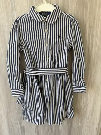Vestido a rayas Polo para niña talla 4 - miniatura 1