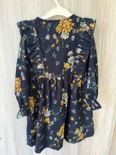 Vestido floral niña azul talla 120 - miniatura 1
