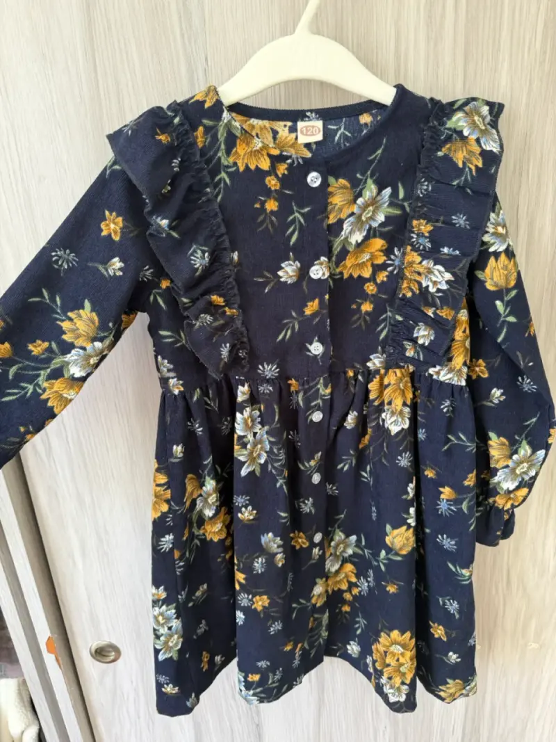 Vestido floral niña azul talla 120 - 3