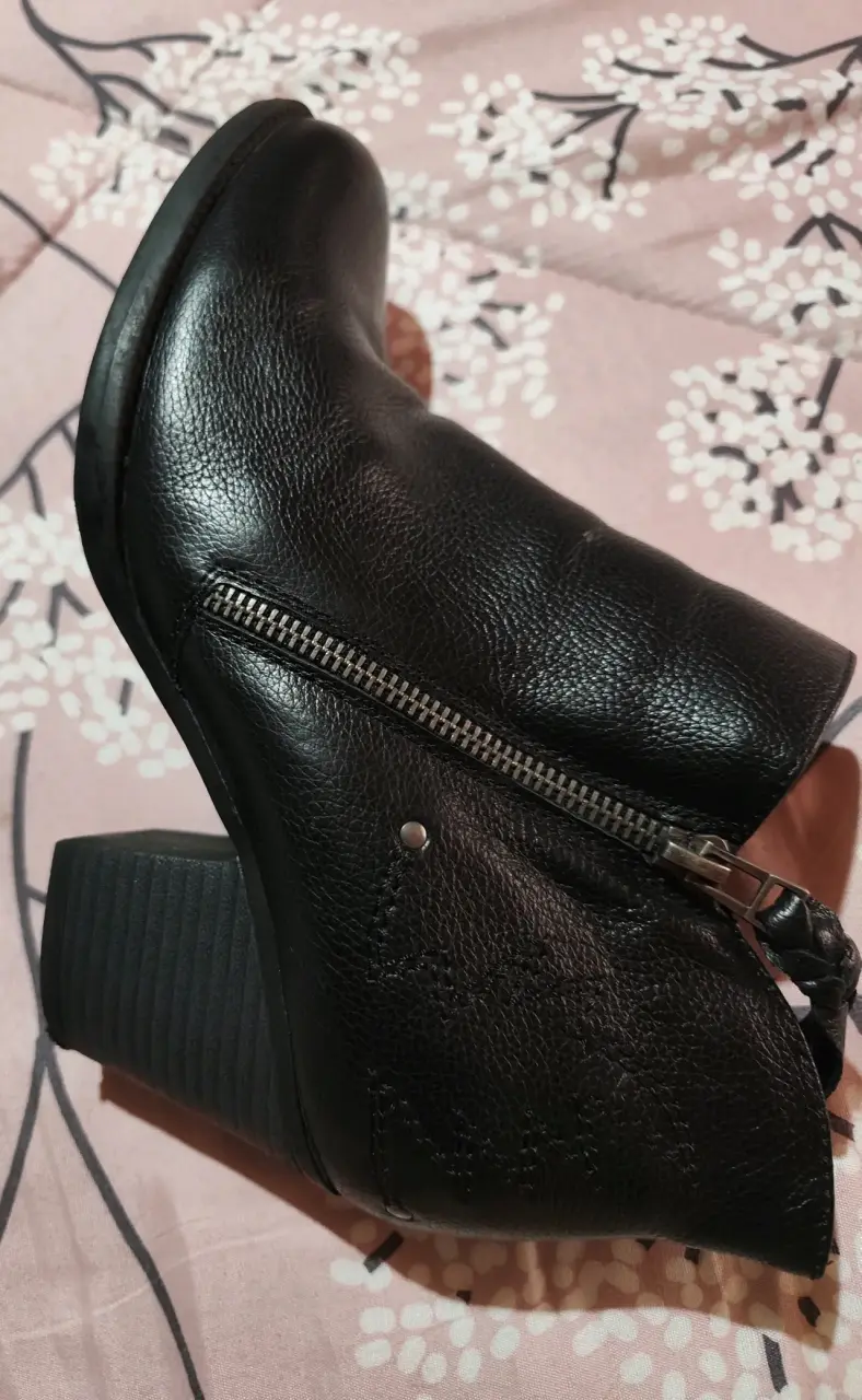 Botines de cuero negro con cierre - 5