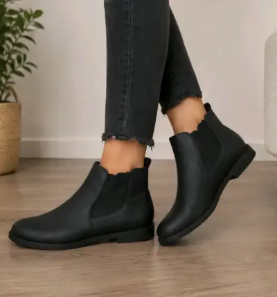 Botines negros de cuero sintético - miniatura 4