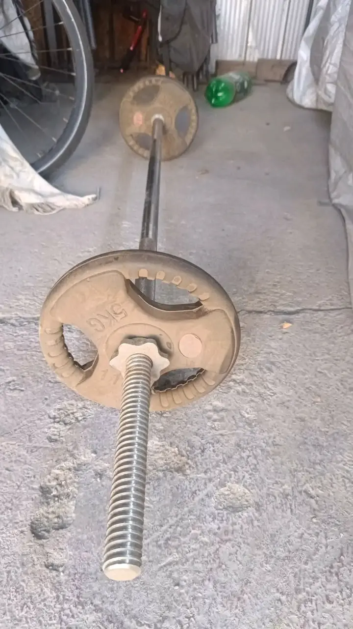 Barra de pesas con discos