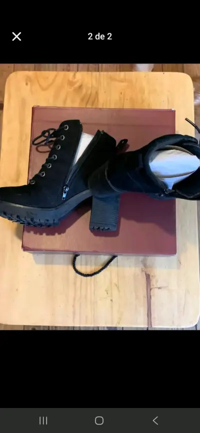 Botines negros de taco alto - miniatura 1