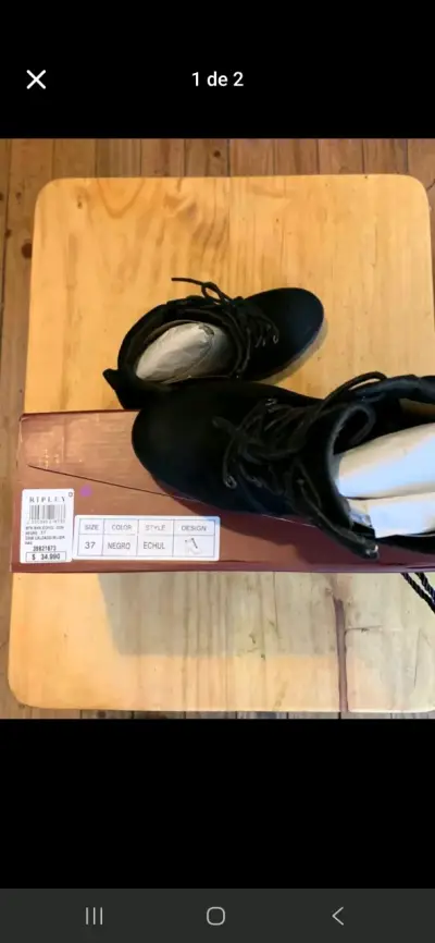 Botines negros de taco alto - miniatura 2