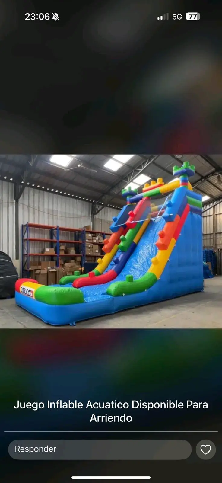 Tobogán inflable acuático grande