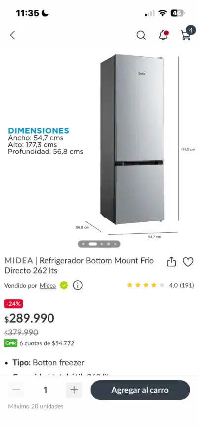Refrigerador Midea - miniatura 5
