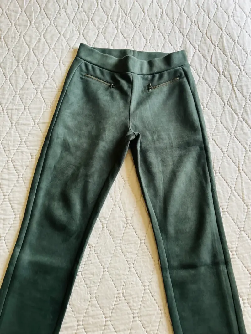 Calza verde Gamuza con cierres talla S - 5