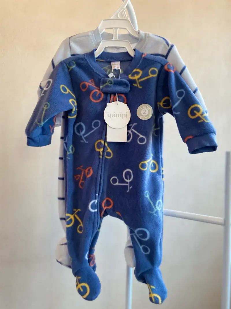 Pijama bebé azul con bicis - 3
