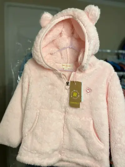 Chaqueta rosada peluche bebé - miniatura 2