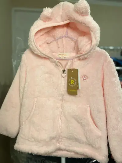 Chaqueta rosada peluche bebé - miniatura 4