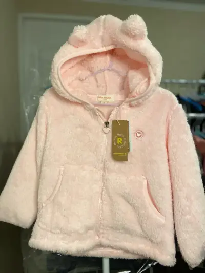 Chaqueta rosada peluche bebé - miniatura 5