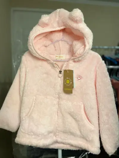 Chaqueta rosada peluche bebé - miniatura 6
