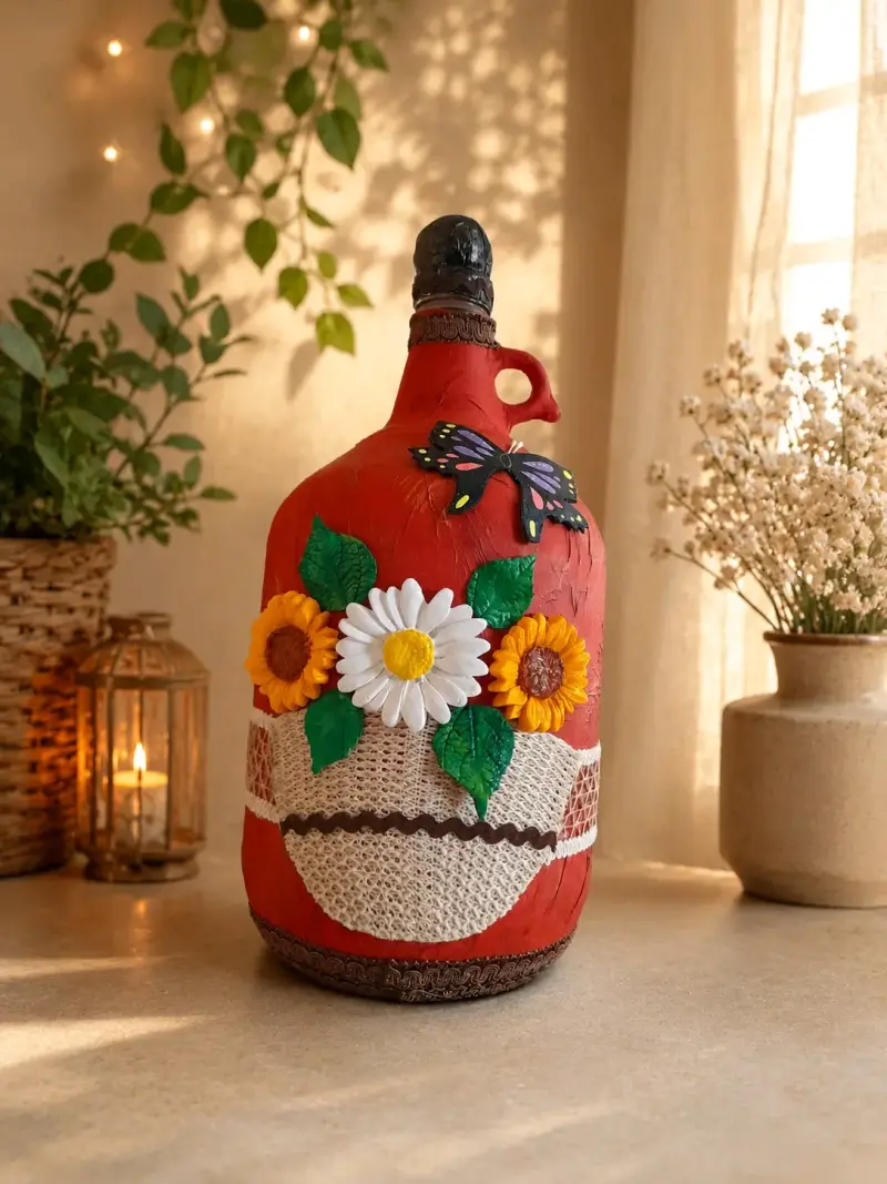 Botella decorativa artesanal