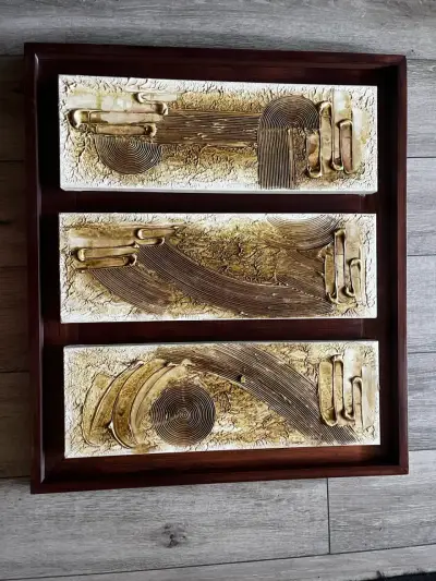 Cuadro decorativo abstracto tríptico - miniatura 1